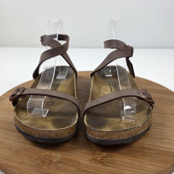 Birkenstock Yara Shoes Womens Size 37 Brown Leather Sandals Ankle Strap Germany - Picture 4 of 10
